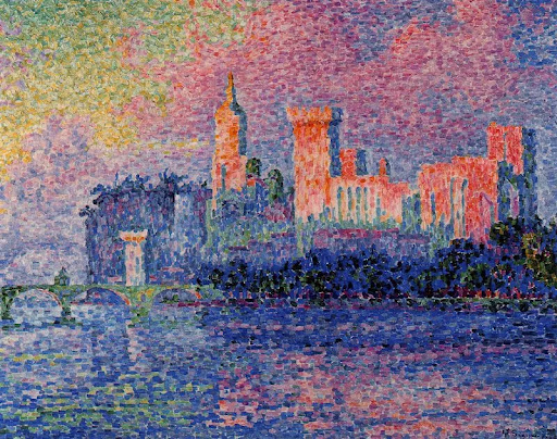 Puntillismo - Paul Signac - El Castillo de los Papas Paul Signac (1863-1935) , obra titulada El Castillo de los Papas