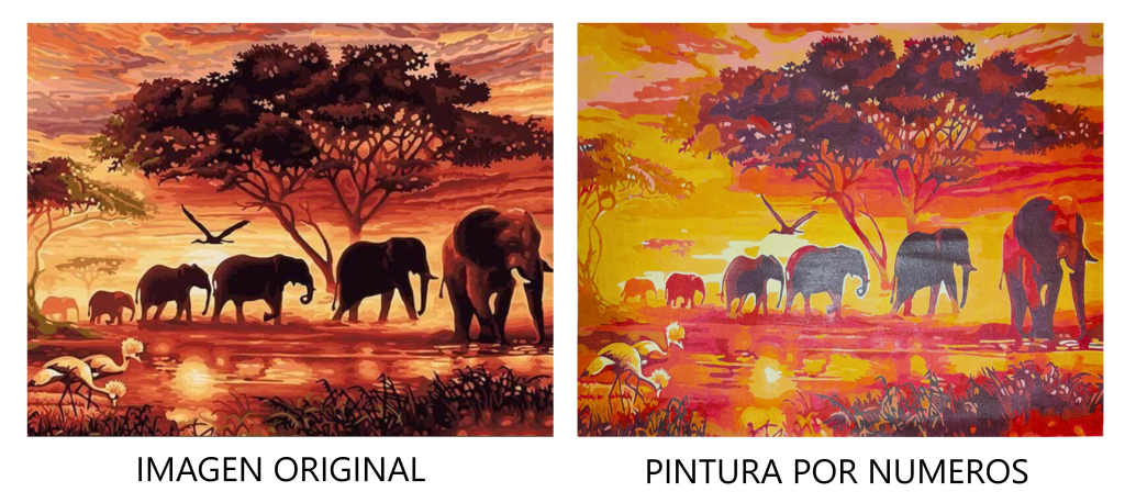 IMAGEN ORIGINAL VS PINTURA POR NUMERO